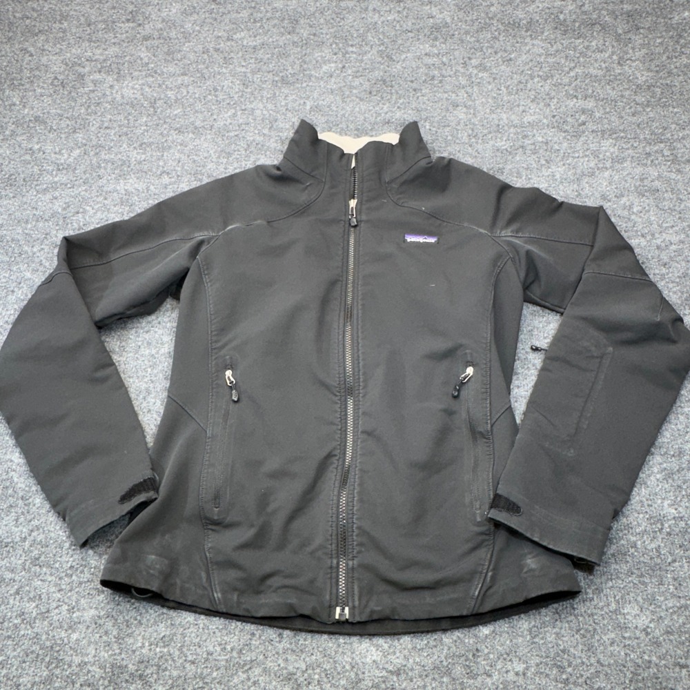 Patagonia Guide Jacket Womens Medium Black Softshell Full Zip Fleece Lined Coat